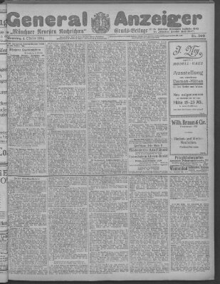 Münchner neueste Nachrichten Sonntag 4. Oktober 1914