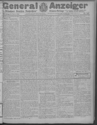 Münchner neueste Nachrichten Dienstag 6. Oktober 1914