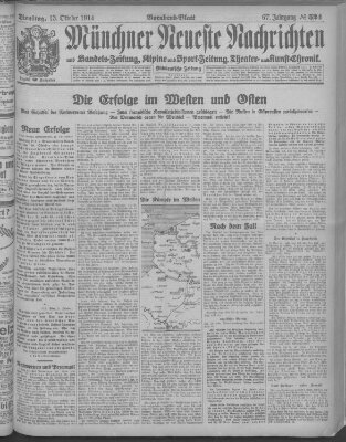 Münchner neueste Nachrichten Dienstag 13. Oktober 1914