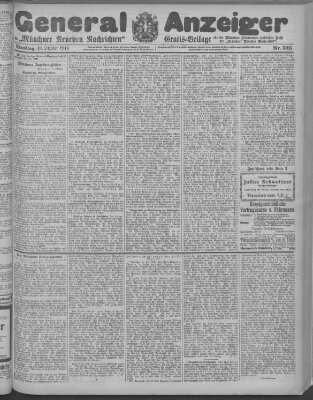 Münchner neueste Nachrichten Dienstag 13. Oktober 1914