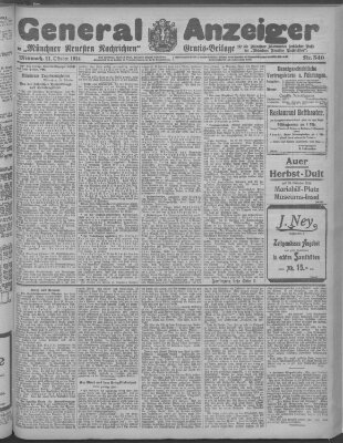 Münchner neueste Nachrichten Mittwoch 21. Oktober 1914