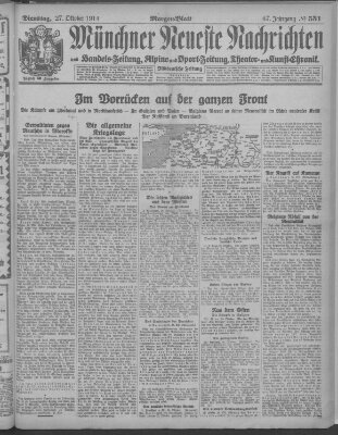 Münchner neueste Nachrichten Dienstag 27. Oktober 1914