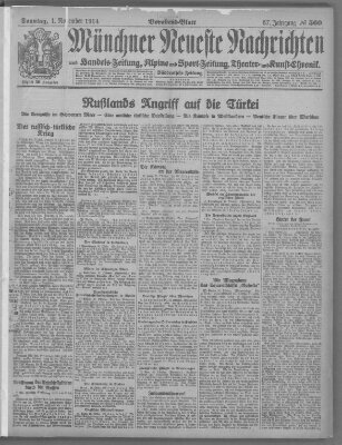 Münchner neueste Nachrichten Sonntag 1. November 1914