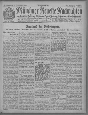 Münchner neueste Nachrichten Donnerstag 5. November 1914