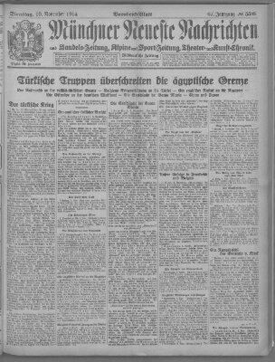 Münchner neueste Nachrichten Dienstag 10. November 1914