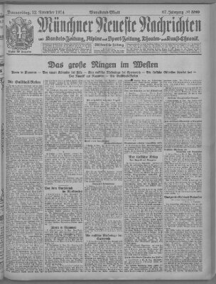 Münchner neueste Nachrichten Donnerstag 12. November 1914