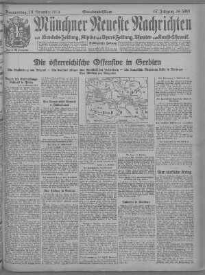 Münchner neueste Nachrichten Donnerstag 19. November 1914