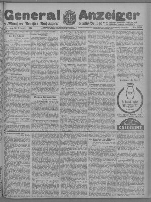 Münchner neueste Nachrichten Freitag 20. November 1914