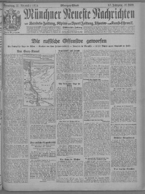 Münchner neueste Nachrichten Samstag 21. November 1914