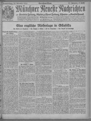 Münchner neueste Nachrichten Donnerstag 26. November 1914