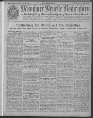 Münchner neueste Nachrichten Dienstag 1. Dezember 1914