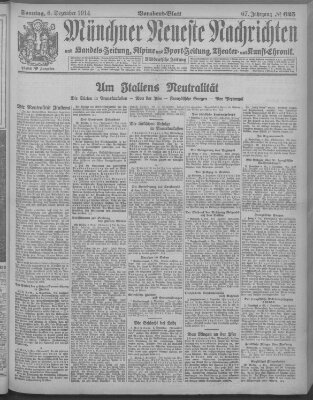 Münchner neueste Nachrichten Sonntag 6. Dezember 1914