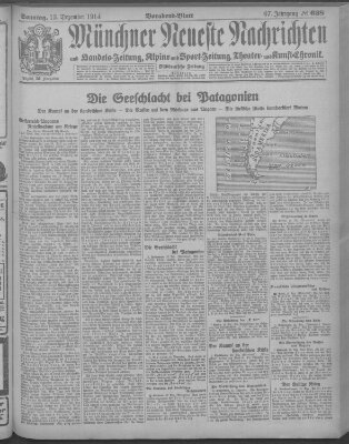 Münchner neueste Nachrichten Sonntag 13. Dezember 1914