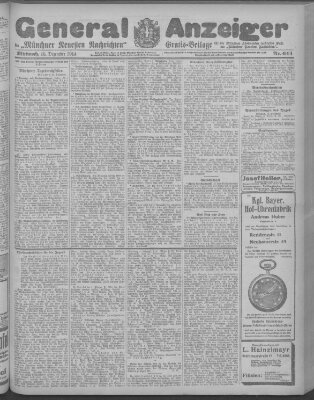 Münchner neueste Nachrichten Mittwoch 16. Dezember 1914