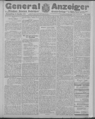 Münchner neueste Nachrichten Donnerstag 31. Dezember 1914