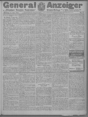 Münchner neueste Nachrichten Sonntag 3. Januar 1915