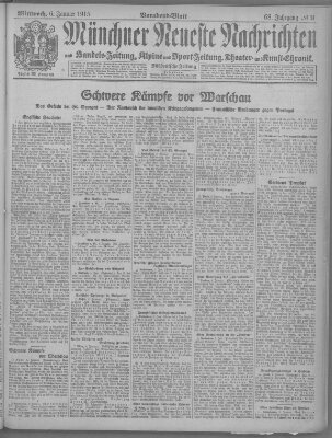 Münchner neueste Nachrichten Mittwoch 6. Januar 1915