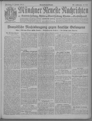 Münchner neueste Nachrichten Freitag 8. Januar 1915