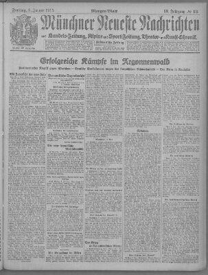 Münchner neueste Nachrichten Freitag 8. Januar 1915