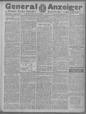 Münchner neueste Nachrichten Samstag 9. Januar 1915