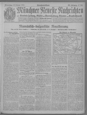 Münchner neueste Nachrichten Dienstag 12. Januar 1915