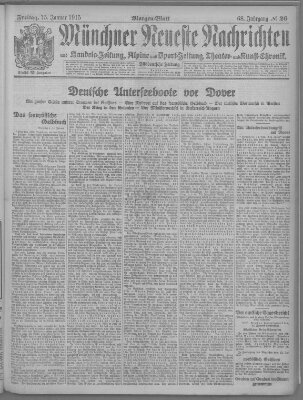 Münchner neueste Nachrichten Freitag 15. Januar 1915