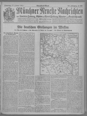 Münchner neueste Nachrichten Sonntag 17. Januar 1915