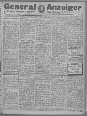 Münchner neueste Nachrichten Sonntag 17. Januar 1915