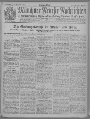 Münchner neueste Nachrichten Dienstag 19. Januar 1915