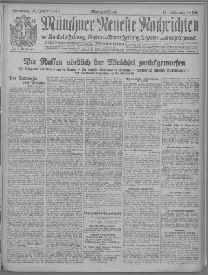 Münchner neueste Nachrichten Mittwoch 20. Januar 1915