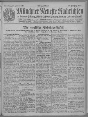 Münchner neueste Nachrichten Samstag 23. Januar 1915