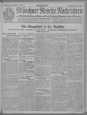 Münchner neueste Nachrichten Montag 25. Januar 1915