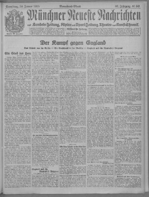 Münchner neueste Nachrichten Samstag 30. Januar 1915