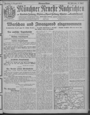 Münchner neueste Nachrichten Freitag 6. August 1915