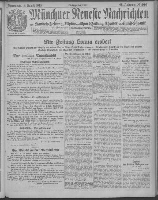 Münchner neueste Nachrichten Mittwoch 11. August 1915