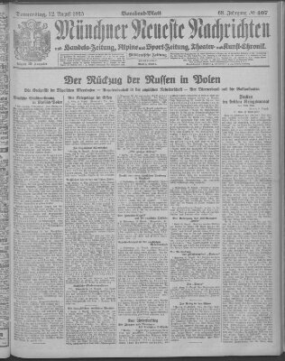 Münchner neueste Nachrichten Donnerstag 12. August 1915