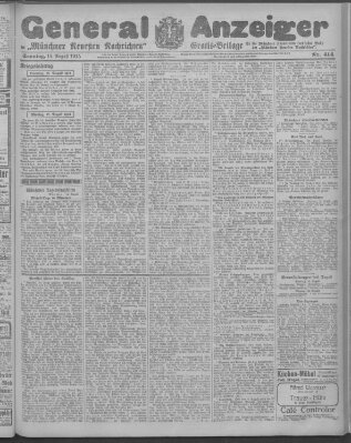 Münchner neueste Nachrichten Sonntag 15. August 1915