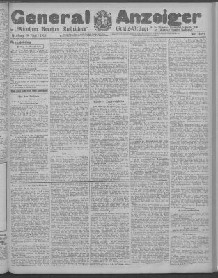 Münchner neueste Nachrichten Freitag 20. August 1915