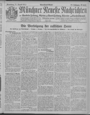 Münchner neueste Nachrichten Dienstag 31. August 1915