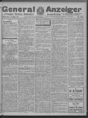 Münchner neueste Nachrichten Mittwoch 1. Dezember 1915