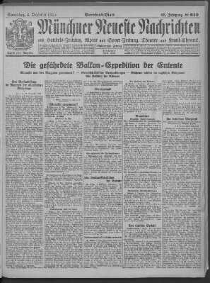 Münchner neueste Nachrichten Samstag 4. Dezember 1915