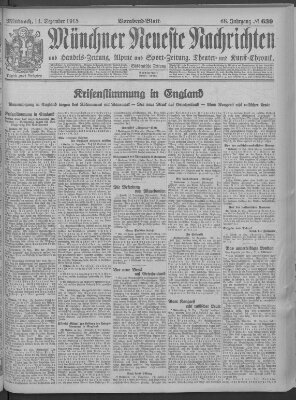 Münchner neueste Nachrichten Mittwoch 15. Dezember 1915