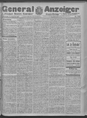 Münchner neueste Nachrichten Mittwoch 15. Dezember 1915