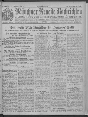 Münchner neueste Nachrichten Samstag 25. Dezember 1915