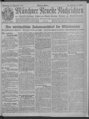 Münchner neueste Nachrichten Montag 27. Dezember 1915