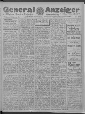 Münchner neueste Nachrichten Mittwoch 29. Dezember 1915