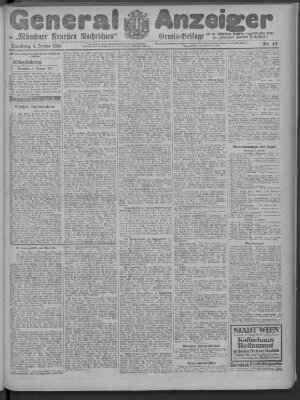 Münchner neueste Nachrichten Samstag 8. Januar 1916