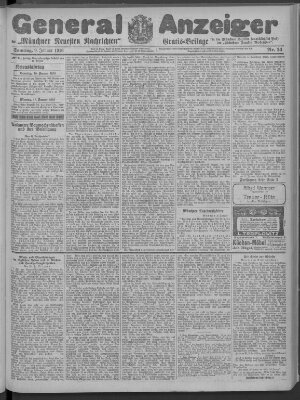 Münchner neueste Nachrichten Sonntag 9. Januar 1916