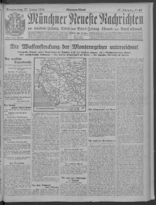 Münchner neueste Nachrichten Donnerstag 27. Januar 1916