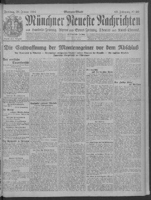 Münchner neueste Nachrichten Freitag 28. Januar 1916